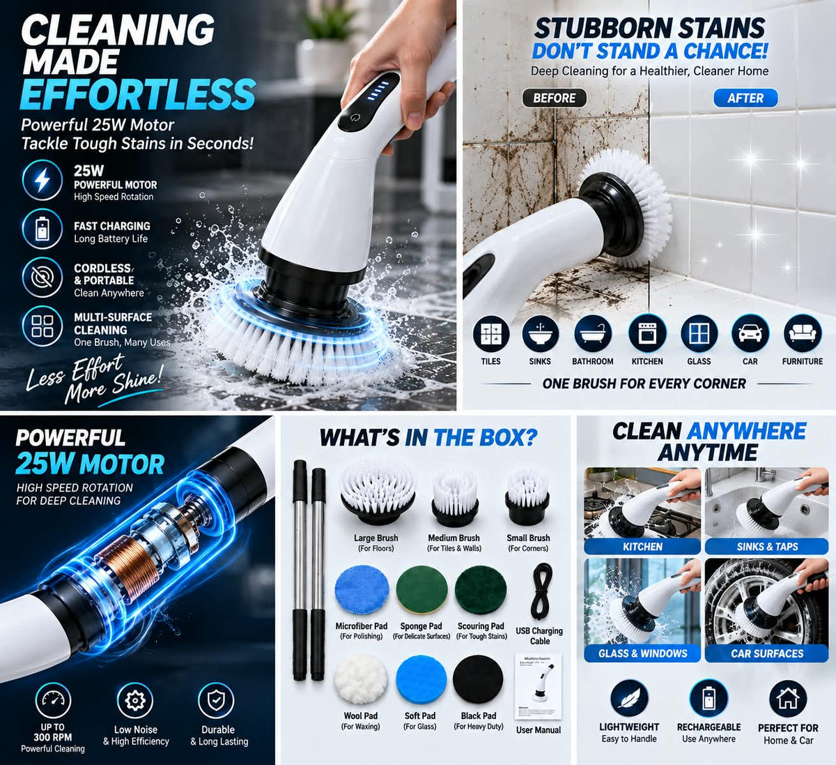Spin Scrubber - Cordless Electric Cleaning Brush
